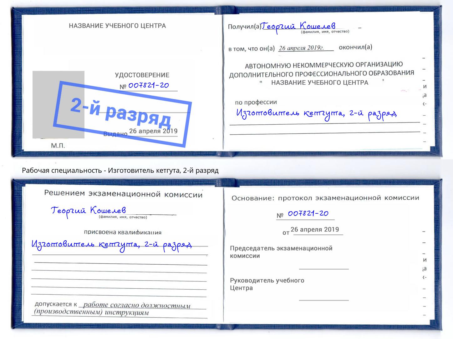 корочка 2-й разряд Изготовитель кетгута Ростов-на-Дону
